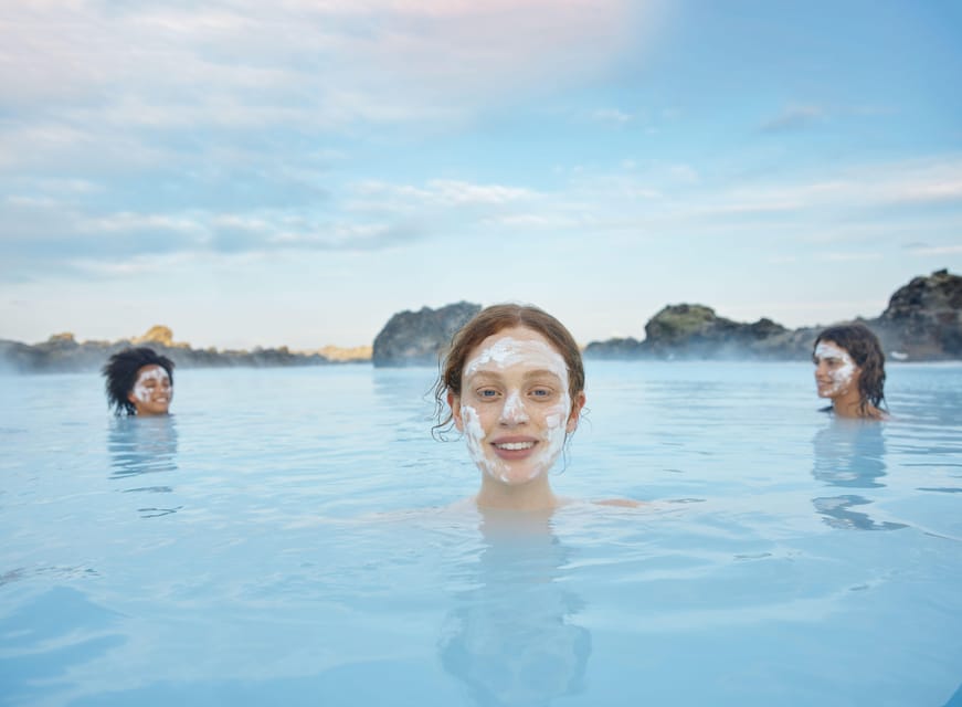 Blue Lagoon: Admission Package with Drink, Towel, and Mask - The changing rooms and first step into the water
