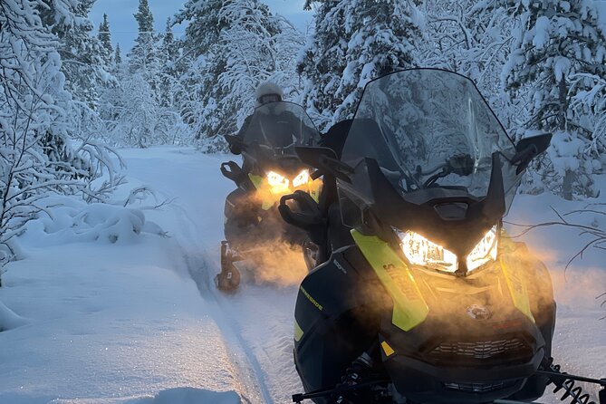 Day tour with snowmobile in Kiruna 10:30 am - What sharing a snowmobile means
