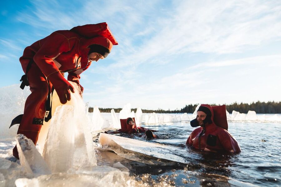 Daytime Ice Floating Rovaniemi, Frozen Lake Experience - From Rovaniemi to a quiet Finnish lake