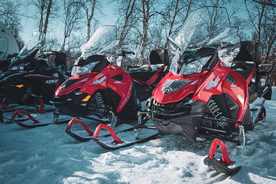 From Alta: Daytime Snowmobile Adventure - Learning to handle the snowmobile