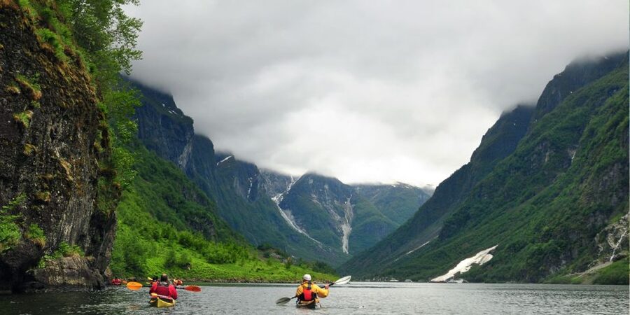 From Flåm: Nærøyfjord 3 Day Kayaking and Camping Tour - Three days in Nærøyfjord, seen from a kayak