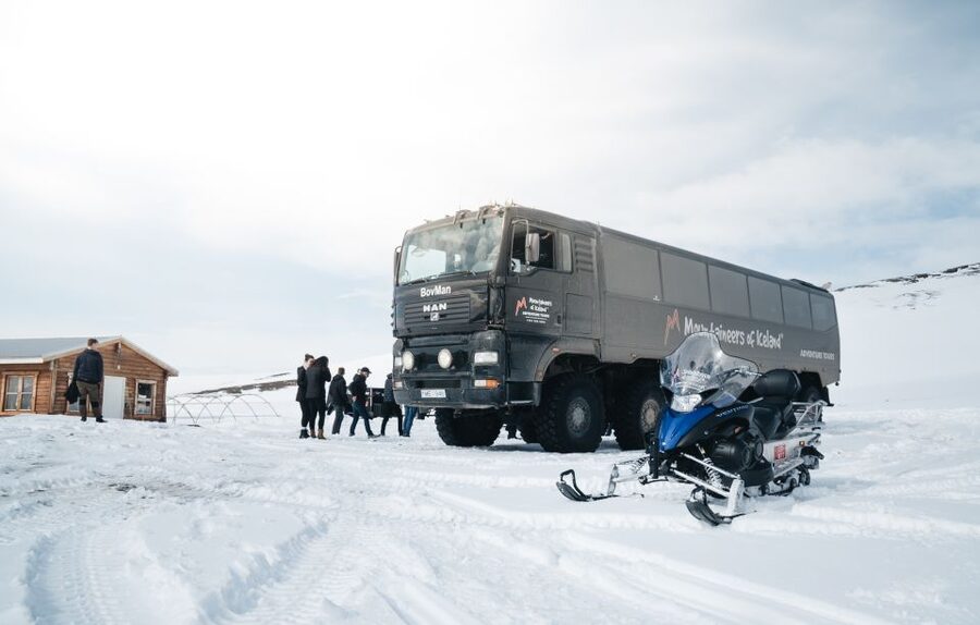 From Gullfoss: Langjökull Glacier Snowmobile Tour - From Gullfoss Café to the glacier road