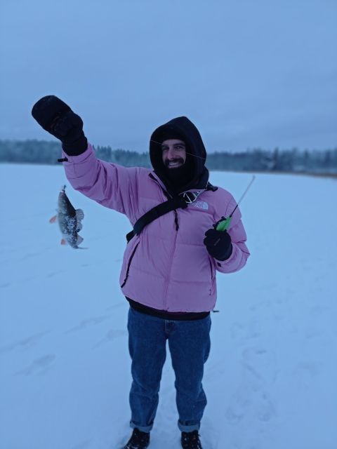 From Helsinki: Bodom Lake Ice Fishing with Food & Drinks - Walking across a frozen Finnish lake