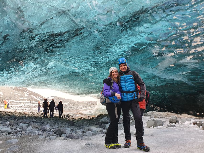 From Jökulsárlón: Crystal Blue Ice Cave Super Jeep Tour - The walk across rough ground to the glacier