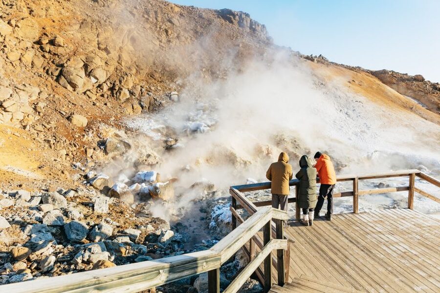 From Reykjavík: Volcanoes and Blue Lagoon Day Trip - Kleifarvatn, a black beach beside the mountains