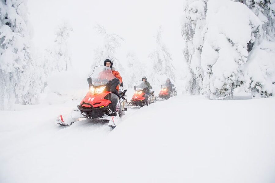 From Rovaniemi: Guided Lapland Snowmobile Adventure - Learning to handle the snowmobile