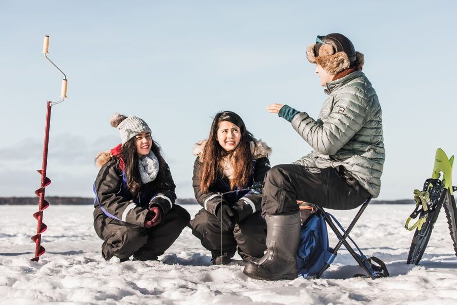 From Rovaniemi: Snowshoeing and Ice Fishing Tour - From Rovaniemi to a frozen Arctic lake