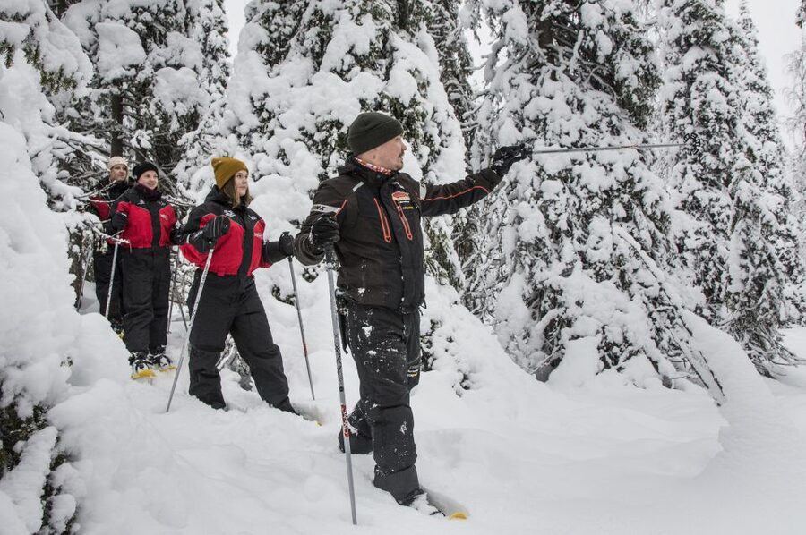 From Ruka: Snowshoeing in Oulanka National Park - Myllykoski old mill and the roaring rapids