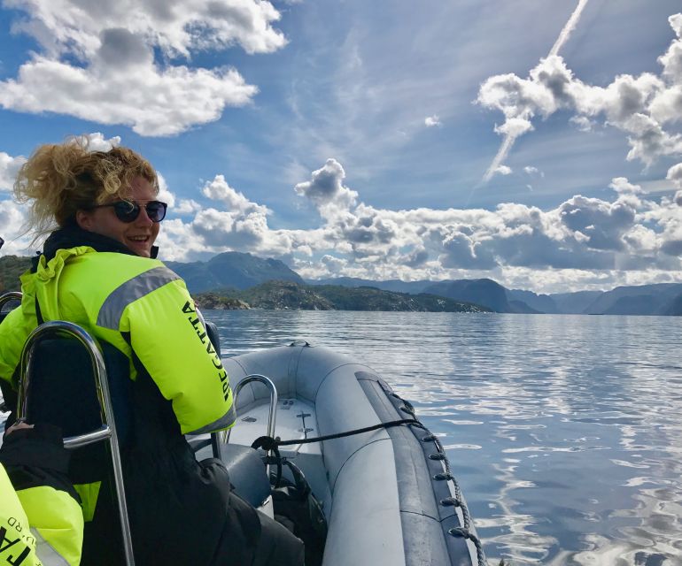 From Stavanger: RIB Tour to Lysefjord - Leaving Stavanger for Lysefjord at speed
