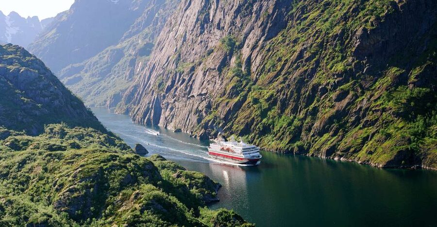 From Svolvær: Hurtigruten Cruise into Trollfjord - Stokmarknes: the birthplace of coastal travel