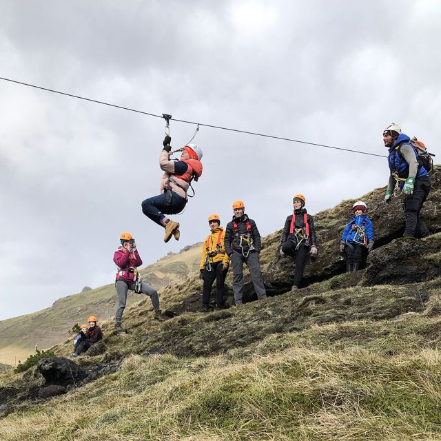From Vík: Zipline and Hiking Adventure Tour - Walking through Grafargil and its natural caves