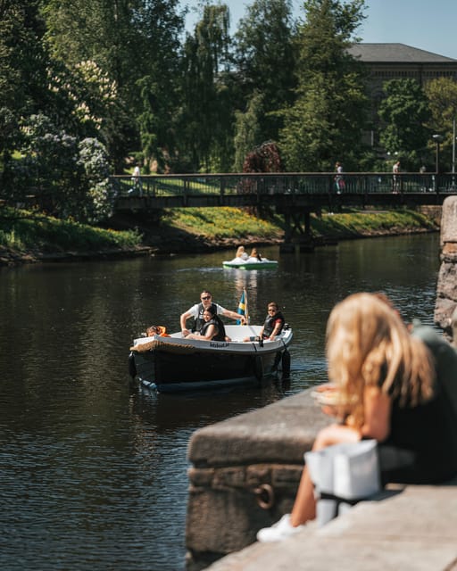 Gothenburg city center: Electric selfdrive boat tour - Residenset, Stenpiren, and the harbor edge