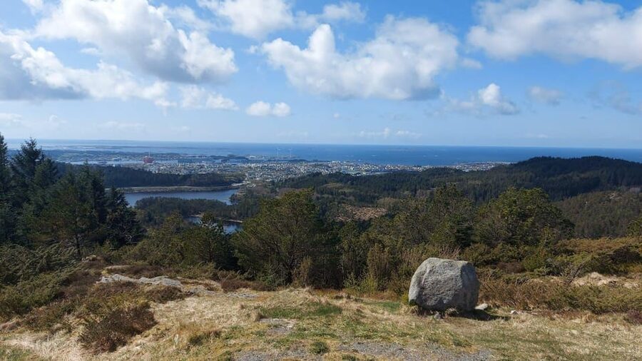 Haugesund: Guided Scenic Minibus tour of Haugesund - Steinsfjellet gives you Haugesund from above