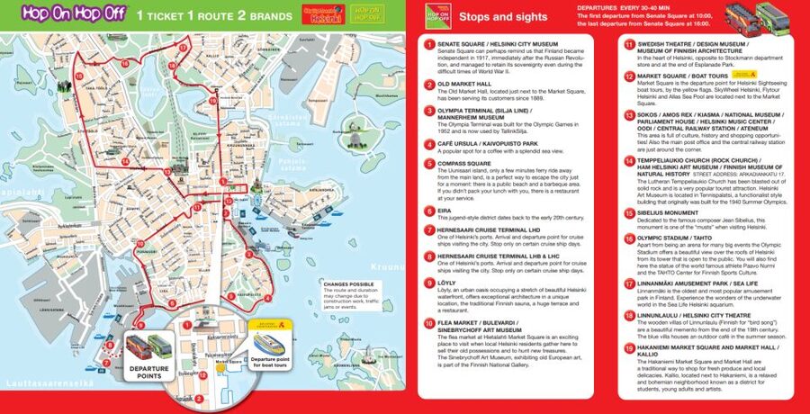 Helsinki: City Sightseeing Hop-On Hop-Off Bus Tour - Key points before you board