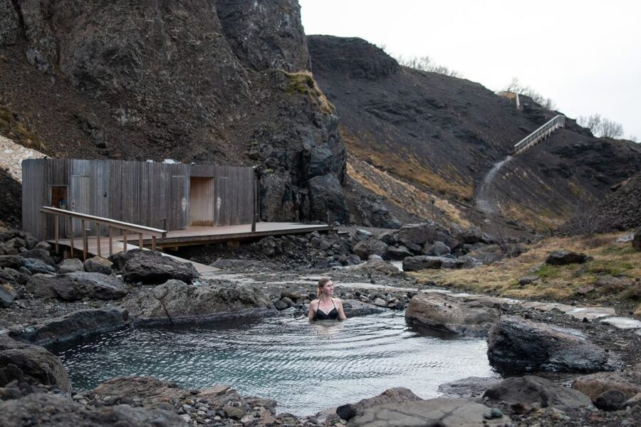 Husafell: Canyon Baths Soak with Short Highlands Hike - Walking beside Langifoss and glacial meltwater
