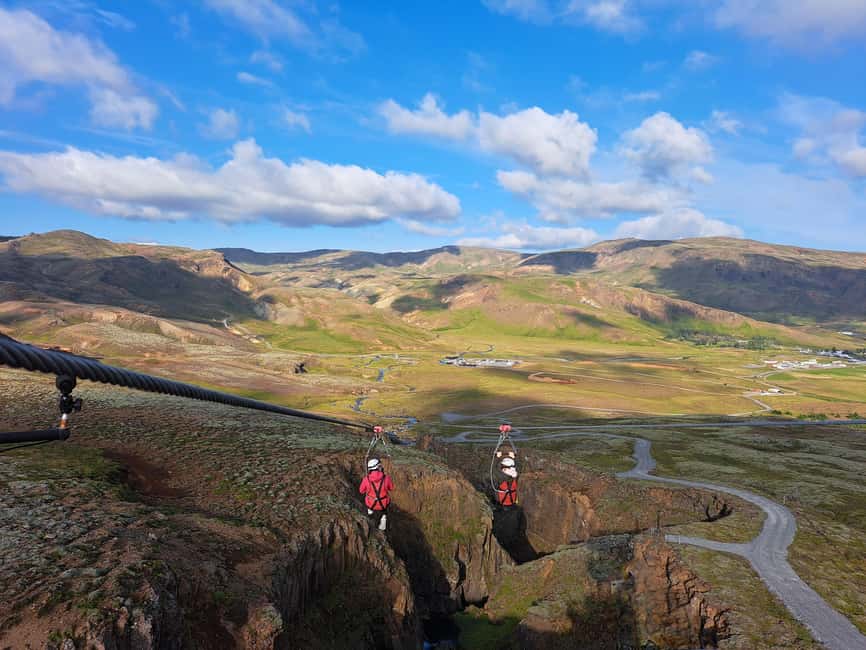 Hveragerdi: Mega Zipline Experience - The five-minute ride to the canyon