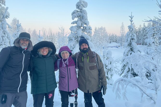 Ice fishing experience - Snowshoeing through Lapland’s winter quiet