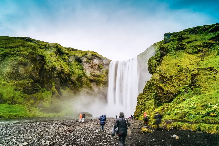 Iceland: Full-Day South Coast, Black Beach & Waterfalls Tour - Skógafoss: the big waterfall moment