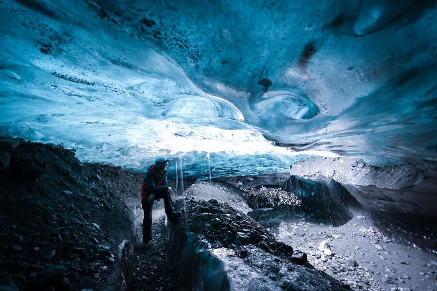 Iceland: Ice Cave Captured with Professional Photos - Inside the Crystal Blue Ice Cave