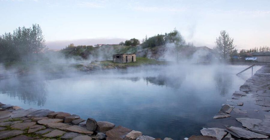 Iceland Secret Lagoon Admission Ticket - Entering the 1891 pool