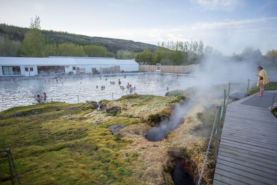 Iceland Secret Lagoon Admission Ticket - Winter soaking and the Northern Lights