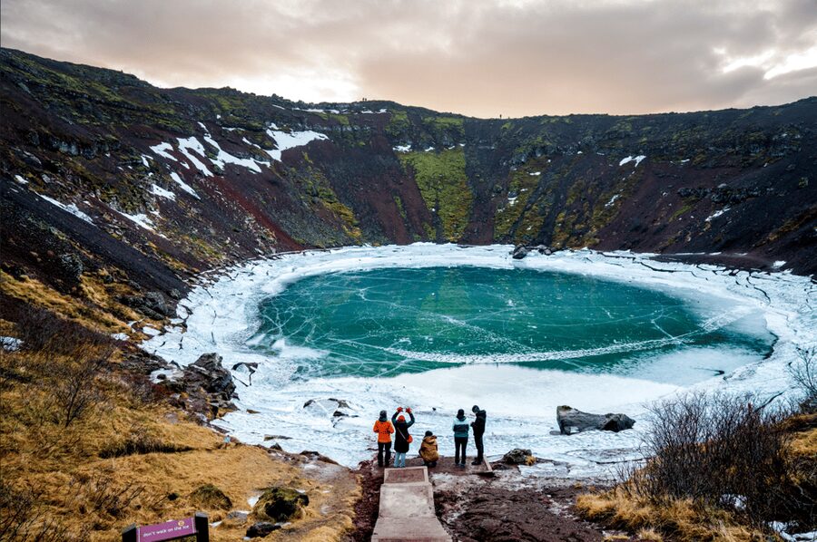 Kerið Volcanic Crater Admission Ticket - A quick geology lesson in red volcanic rock