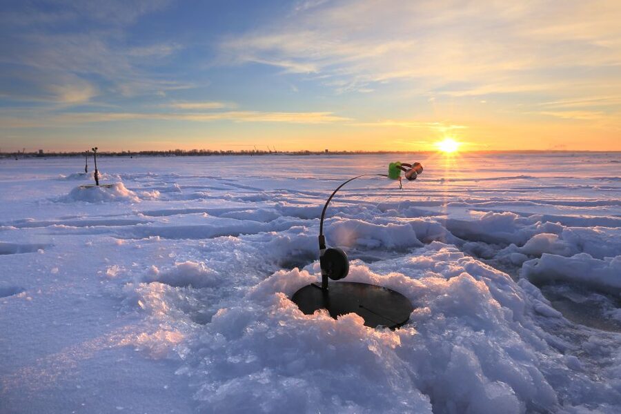 Levi: Ice Fishing by Snowmobile - Arriving at the frozen lake