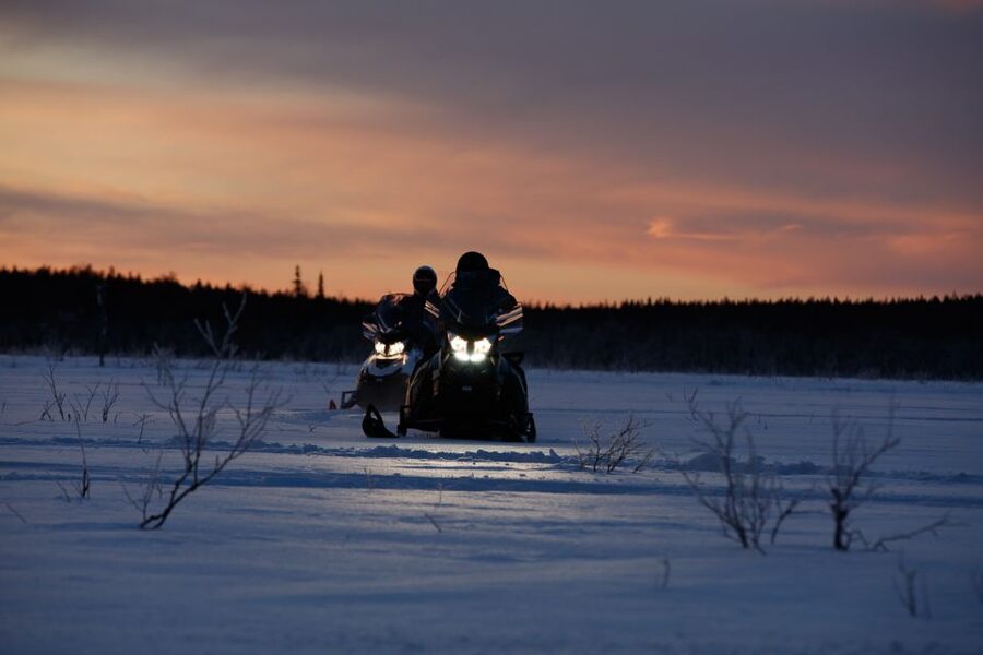 Levi: Snowmobile Tour to Snow Village - Arriving at the two-hectare Snow Village