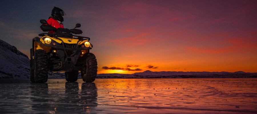 Midnight Sun ATV Tour - The first climb through Hólmsheiði
