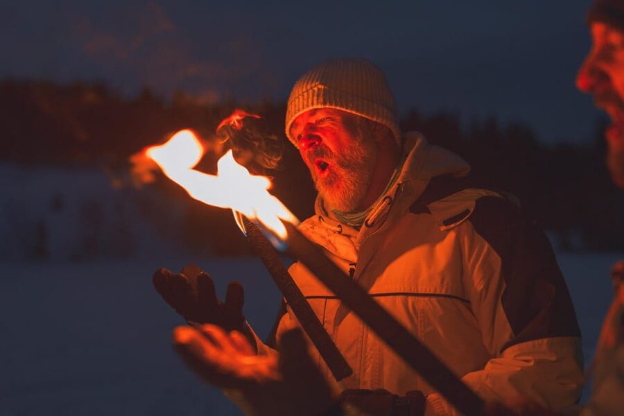 Oslo: Snowy Forest Torchlight Walk with Campfire - How much of the evening is spent walking?
