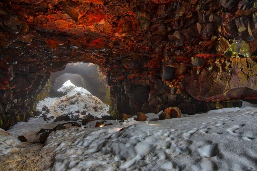 Raufarhólshellir Lava Tunnel: Underground Expedition - Reading the walls, colors, and ice