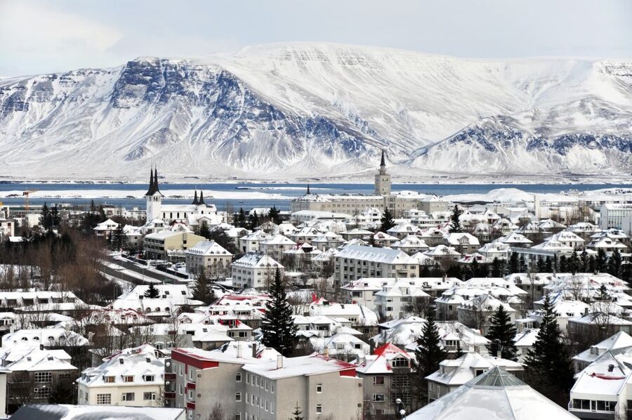 Reykjavik City Walking Tour - Old Harbour, Harpa, and the view toward Mount Esja
