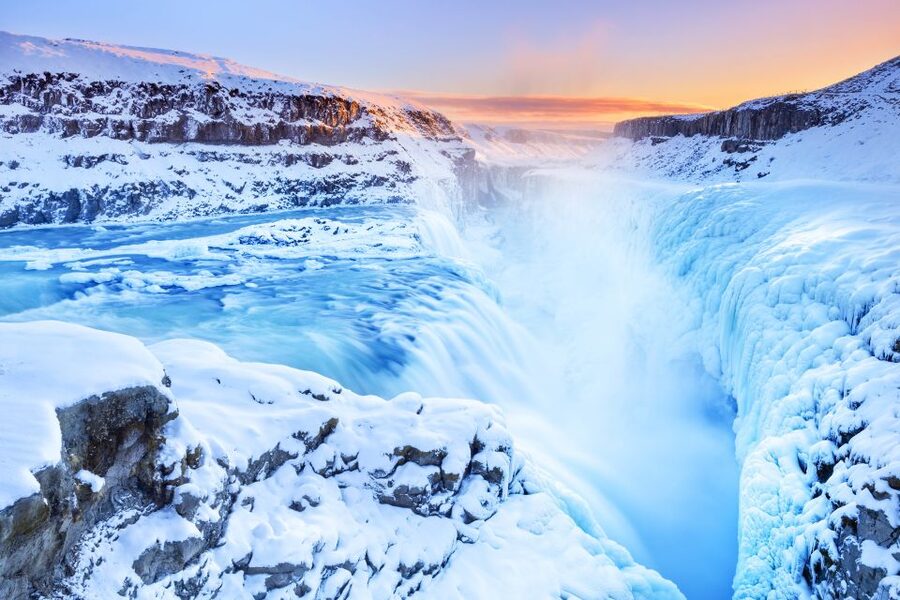 Reykjavík: Golden Circle Minibus Tour & Blue Lagoon Transfer - Gullfoss, Iceland’s powerful waterfall