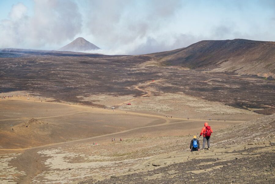 Reykjavik: Guided Tour to Volcano and Reykjanes Geopark - Walking toward Fagradalsfjall and the recent lava
