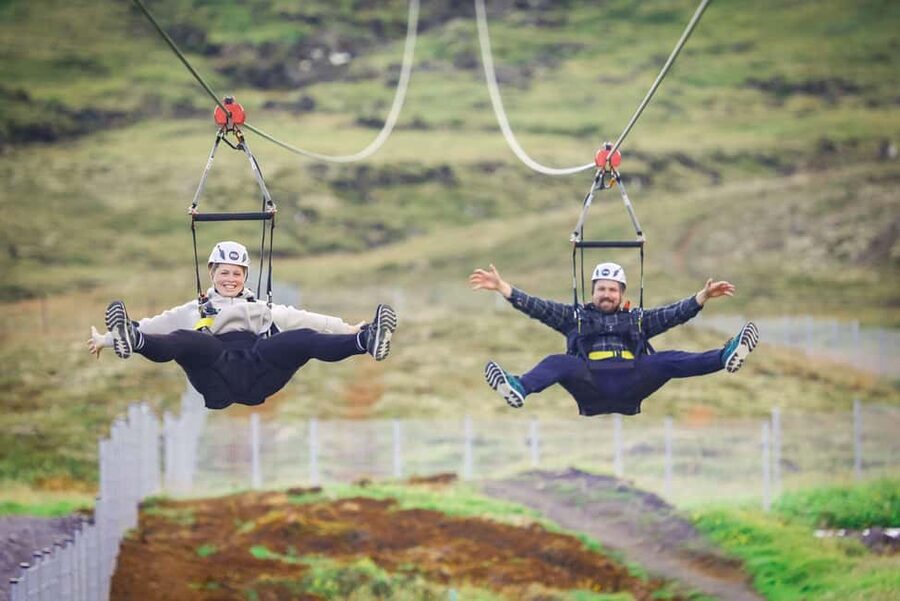 Reykjavik: Mega Zipline Adventure - The one-kilometer flight over Svartagljúfur