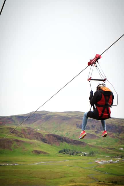Reykjavik: Mega Zipline Adventure - Looking down from Hveragerði