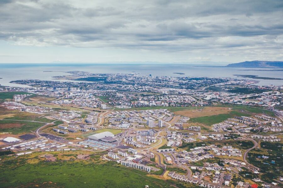 Reykjavik: Panoramic Helicopter Flight with Summit Landing - Reykjavik from the helicopter cabin