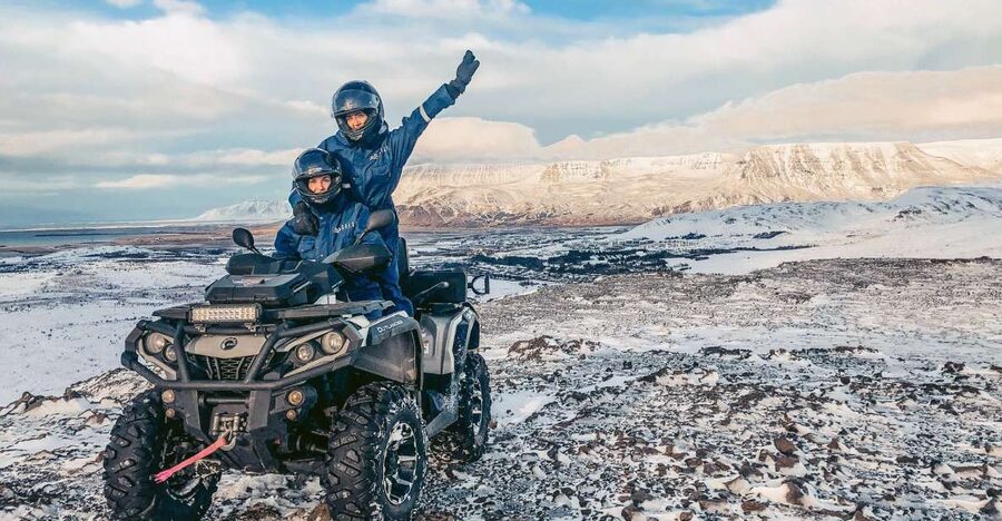 Reykjavik Quad Bike Twin Peaks Tour - Crossing toward Lava Field Peak