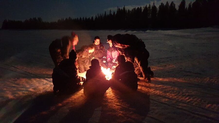 Rovaniemi: Aurora Borealis Snowmobile Safari with Campfire - Riding into the Arctic night from Rovaniemi