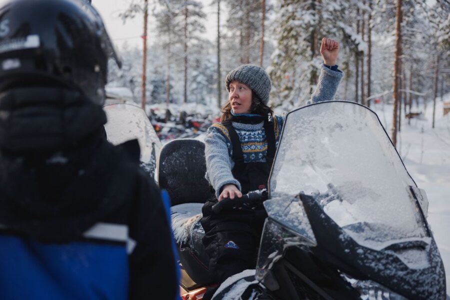 Rovaniemi: Ice Fishing & Snowmobile Safari Combo Day - Riding Through Arctic Forest and Across Open Snow