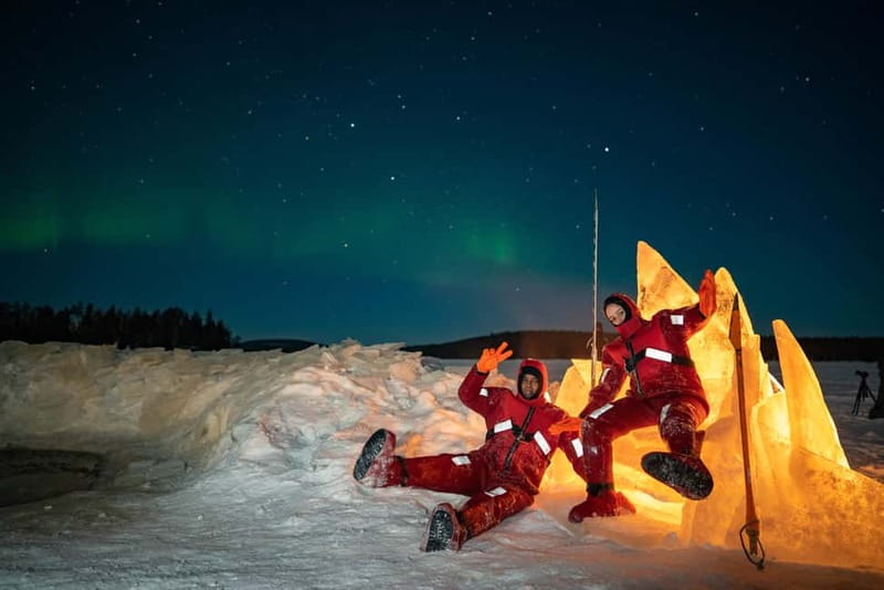 Rovaniemi: Ice Floating in Forest Lake with Aurora Borealis - Hotel pickup keeps the evening simple