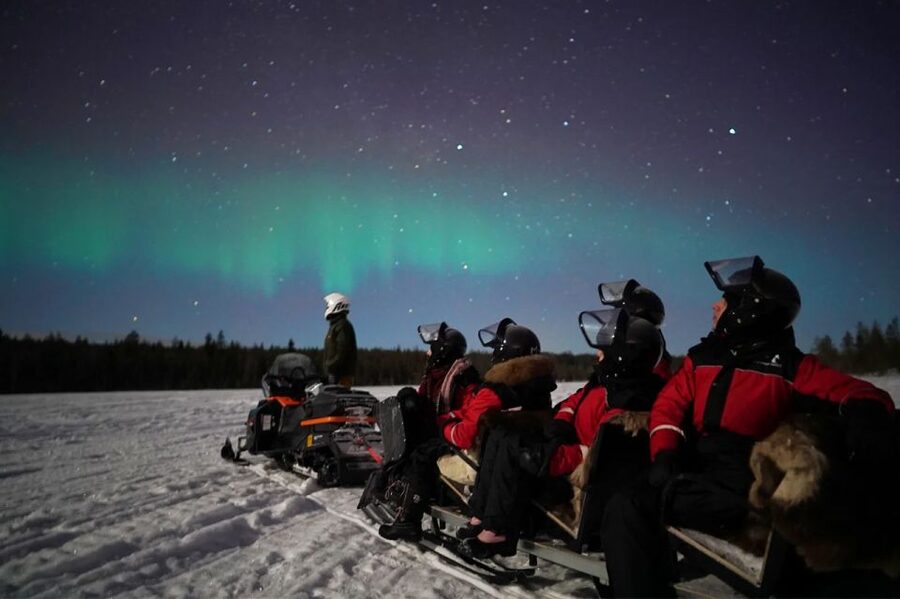 Rovaniemi: Northern Lights Sleigh Ride - Leaving Rovaniemi for the frozen lake