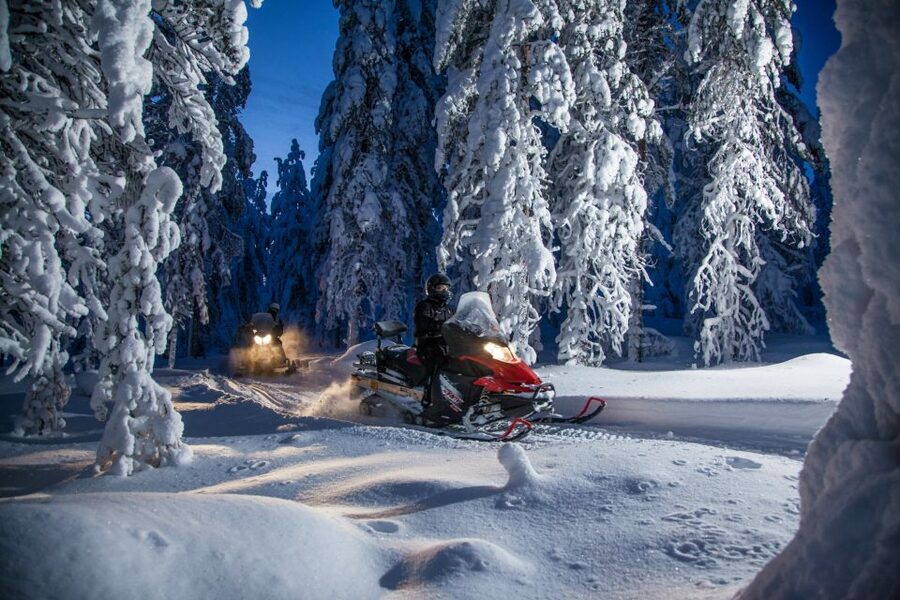 Rovaniemi: Snowmobile Safari & Campfire Evening Escape - The campfire in the pitch-dark woods
