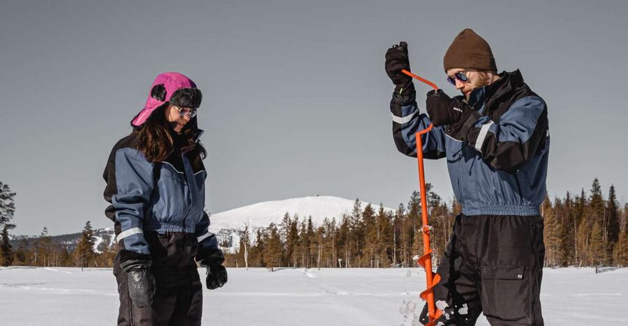 Saariselkä: Arctic Ice Fishing Experience - Drilling the Ice and Setting the Rod