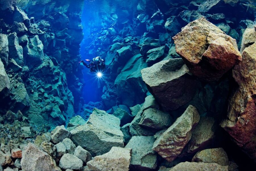 Silfra: Diving Between Tectonic Plates - Silfra Cathedral: the deepest section