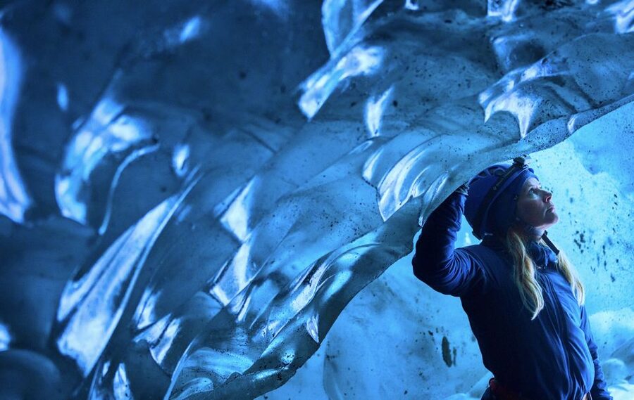 Skaftafell: Ice Cave Tour and Glacier Hike - Inside the natural blue ice cave