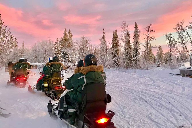 Snowmobile Arctic Adventure - Leaving Kiruna for the forest