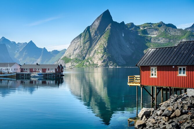 Special Summer Cruise Bus Tour of Lofoten - Hamnøy Bridge gives you the famous mountain-and-village view