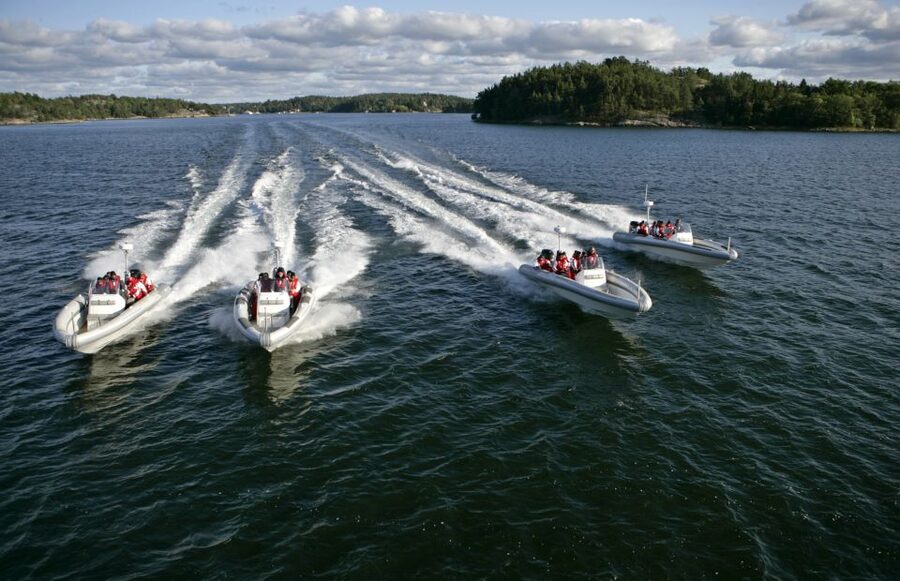 Stockholm Archipelago RIB Speed Boat Tour with Swedish Fika - Fjäderholmarna marks the change to island country