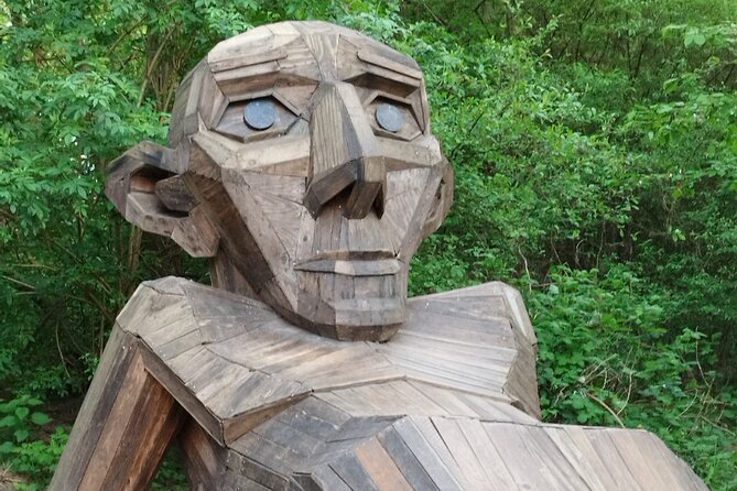 The Six Forgotten Giants Trolls Hunt with Minibus - Teddy Friendly near the water